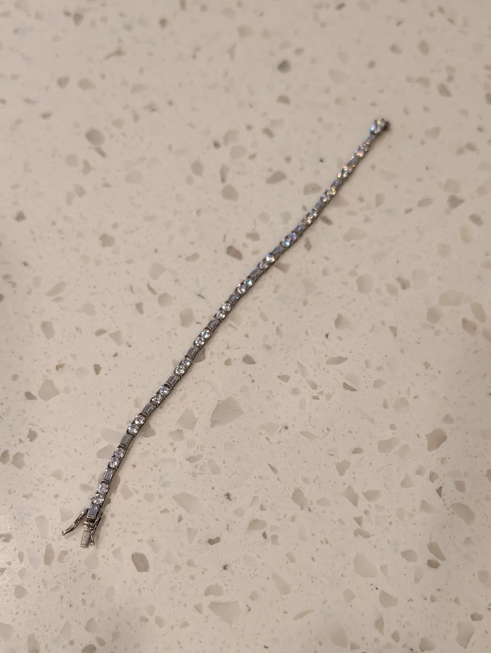 Sterling Silver & Crystal Tennis Bracelet - Picture 1 of 5